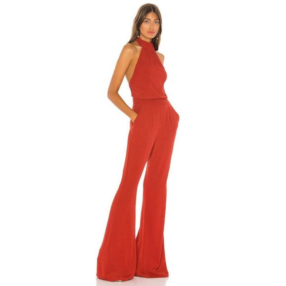 FLYNN SKYE Pants - FLYNN SKYE Ava Halter Neck Elastic Waist Jumpsuit